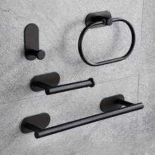 1 pieza/4 piezas/Portarrollos de papel higiénico de acero inoxidable montado en la pared, dispensador de toallas de papel para baño, sin perforación, portarrollos autoadhesivo, portarrollos de toallas de papel absorbente, portarrollos de papel higiénico, portarrollos de papel higiénico sin perforación, portarrollos autoadhesivo, portarrollos de toallas de papel absorbente, negro, plateado, dorado, accesorios de baño, sin perforación, montado en la pared, estante de almacenamiento de papel higiénico, accesorios de herrajes de baño, decoración de baño - Multicolor - Ver 9