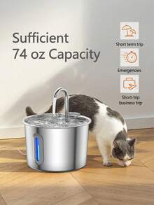 108oz Stainless Steel Pet Water Fountain - Quiet USB-Powered Automatic Circulating Dispenser For Cats & 2.2LGal Dog Water Fountain For Large Dog, Dog Water Bowl Dispenser Pet Water Fountain, Water Dispenser For  With Ultra Quiet Pump For Multiple Pets ,Automatic Pet Water Fountain, 2.2L Stainless Steel Circulating Water Dispenser With Filter, Encourages Cats &  To Drink More,[US Local Warehouse] - 1公升 - 查看 10