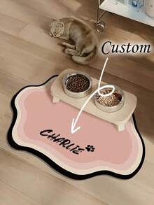 Customizable Non-Slip Pet Mat For Cats & Dogs - Quick-Dry, Water Absorbent, Personalized With Pet'S Name, Nordic Style Floor Mat For Indoor Use, Pet Mat For Floor, Playful Pet Design, Durable Pet Mat - Multicolor - View 10