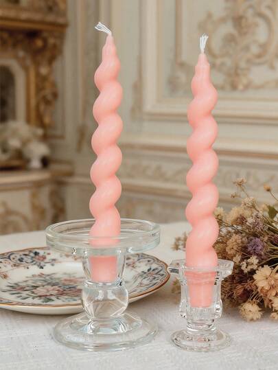 5-Hour Burning Rose Scented Spiral Candle Set, Soy Wax & Paraffin Wax Candles In Elegant Gift Box, Suitable For Valentine's Day Home Decor, Ramadan Party Centerpiece, Christmas Long Candles, Ideal Gift For Women, Friends In Winter