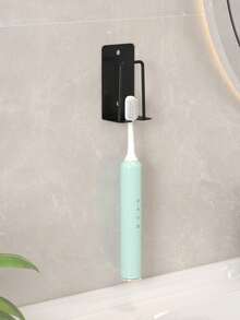 2/4pcs Wall Mounted Toothbrush Holder And Cup Set, Drill-Free Bathroom Toothbrush Organizer Rack, Electric Toothbrush Stand, Suitable For Bathroom, Black/White/Gold