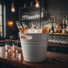 TendenciaHielera Cubeta De Plástico Para Cerveza Ideal Para BaresCalidad premium - Gris - Ver 3