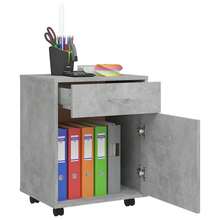 vidaXL Rollkleiderschrank, Betongrau, 45x38x54 cm, Holzwerkstoff - Grau - Übersicht 7