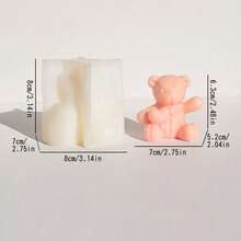 Wax Product Mold 3D Cute Teddy Bear ( Scarf & "Heart) Shape Silicone Wax Mold - DIY Scented Candle Craft Tool For Valentine's Day, Christmas, Anniversary & Easter Romantic Home Decor & Sweet Handmade Gifts - Waving Heart Bear Mold - View 13