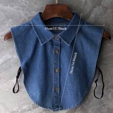A Minimalist Shirt Style Featuring A Detachable Pointed Collar, Making It A Versatile Accessory Suitable For Autumn And Winter Outfits. - Denim Pointed Collar - View 3