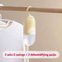 2pcs/Set Mini Manual Dehumidifier, [Each Set Includes 1 Wall-Mounted Dehumidifier + 1 Replacement Dehumidifying Bag] With Super Moisture Absorption Performance, Wall-Mounted Design, Standard Operation Mode, No Power Required, Easy Dehumidifier, Includes Dehumidifying Bag, Durable Material, Large Capacity Replaceable Wardrobe & Shoe Cabinet Dehumidifier Box, Quick Water Absorption, Keeps Clothes Dry, Essential Home Accessory. - Multicolor - View 15