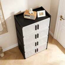 多层鞋架，简约布艺鞋柜，多层收纳架，大容量防尘家用鞋架，易于组装落地式防尘鞋架，卧室和宿舍的理想家居收纳架，适用于运动鞋、高跟鞋、靴子、鞋盒 - 彩色 - 查看 10