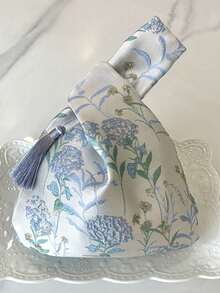 1件装多功能腕包，这款宽敞的礼品袋是一款创意单肩手提包，非常适合度假，复古风格，重点在于流苏金色提花腕包。 - 彩色 - 查看 11