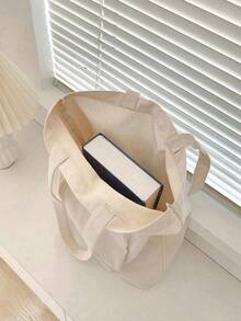 Festival Print Canvas Tote Bag Set, Unique Garland Moon Design, Festival Kareem, Simple Large-Capacity Shoulder Bag With A Portable Cosmetic Bag - Multicolor - View 7