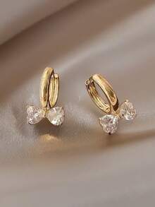 2 件套蝴蝶结百搭耳环 简约镀金女士首饰 日常旅行 婚礼订婚 情侣对耳环 情人节 新年礼物 送给妻子 女友 情人