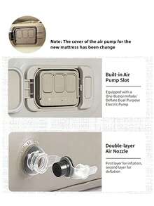 充气床垫，豪华露营垫，PVC充气睡垫，带内置气泵的豪华双人露营充气床，加厚垫子