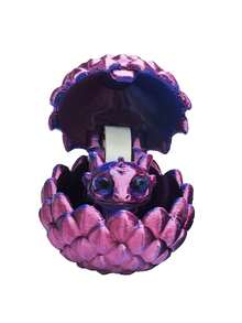 3D打印龙蛋套装，包含一只迷你可爱小龙、惊喜3D打印动物套装、色彩鲜艳的蛋形装饰品，创意桌面及房间装饰，趣味收藏品，是复活节和新年派对的理想礼物，也是馈赠亲朋好友的绝佳选择——无需电源 - 彩色 - 查看 9