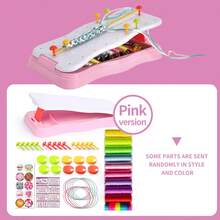 Children's DIY Weaving Craft Set, Pink & Purple Storage Box, Colorful Threads And Decorative Rings, Portable Storage Design, Suitable For Making DIY Bracelets And Accessories, Children's Dress-Up Toys And Role-Playing, Ideal Gift For Homemade Crafts, Festivals Or Parties, Perfect Birthday Or Holiday Gift For Boys And Girls. - Multicolor - View 13