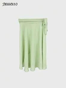 balletto Mid-Length Chiffon Wrap-Around Design Ballet Skirt, Solid Color For Dance Performance - màu xanh lá - Xem 9
