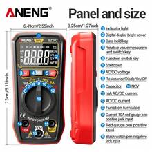 Multímetro Digital Profesional Lcd Portátil Aneng Sz202 - Rojo - Ver 7