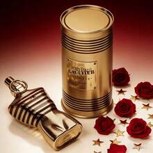 Jean Paul Gaultier Le Male Striped Perfume - Perfect Valentine's Gift For Him | Iconic Silhouette & Rich Fragrance - vàng - Xem 4