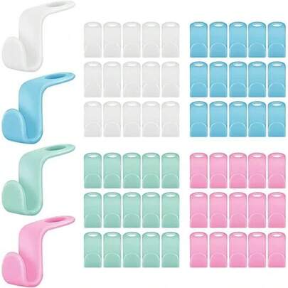 15PCS Efficient Space Saver Closet Hook Hanger For Coats & Clothes - Metal Organiser