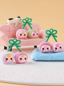 1个植绒双樱桃树脂DIY手工可爱创意饰品钥匙扣吊坠，水果幸运系列，生日、情人节、圣诞节、节日礼物，表面材质ABS（硬质），无植绒 - 彩色 - 查看 7