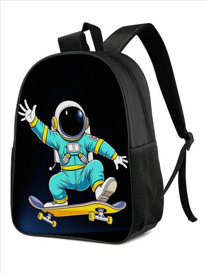 Ryggsäck till skolan för pojkar och flickor, barnryggsäck med astronautfunktion för tonåringar, grundskoleelever, gymnasieelever, skolväskor med stor kapacitet