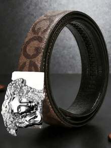 MMJ Finswift 男士奢华水钻装饰自动扣皮带，金色女神头像字母合金扣皮带，设计师高品质男士皮带 - 彩色 - 查看 8
