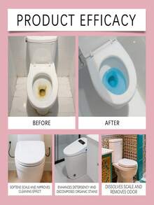 微泡香氛马桶清洁剂，浴室用品，适用于几乎所有马桶，包括房车或公共卫生间。有效去除污垢、尿渍和矿物质沉积物。 - 彩色 - 查看 5