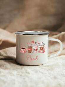 1个350毫升个性化陶瓷马克杯，搪瓷杯，可定制姓名，DIY水杯，适用于果汁、牛奶、冰咖啡 - 送给朋友、父母、同学的礼物，节日装饰，易于清洁，精致，高品质，可定制，个性化，独特，是送给她、男朋友、女朋友、爸爸、妈妈、家人、朋友、儿子、女儿、学生的理想礼物 - 彩色 - 查看 5