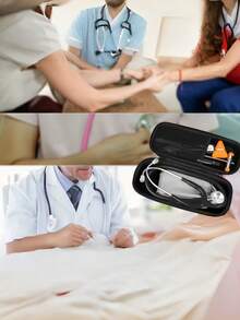 1件套听诊器收纳套装，便携式听诊器收纳盒，多功能紧凑型收纳盒，EVA材质，听诊器袋，家用防摔EVA急救包，硬质听诊器盒，拉链EVA听诊器收纳袋，便携式硬质收纳盒，适用于护士配件，不含工具（紫色光线下可能存在轻微色差）