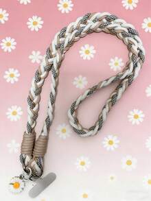 2026新年音乐节/婚礼季，1条奢华编织金色金属丝挂绳，斜挎肩带钥匙扣，附赠替换贴纸配件，可作智能手机钥匙扣、智能手机腕带、钥匙扣、包包挂绳 - 彩色 - 查看 21