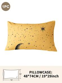 1件/2件/4件装涤纶星月图案枕套（不含枕芯），柔软舒适，四季皆宜 - 彩色 - 查看 35