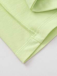 Balabala 男女通用短袖T恤，经典圆领，透气速干面料，夏季穿着舒适 - 黃綠 - 查看 8