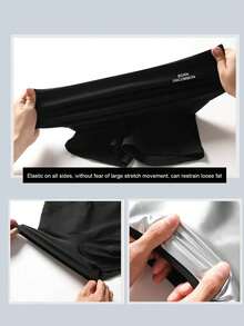 Sports Outdoor Silver Ion Polyurethane High Waist Elastic Sports Auxiliary Sweat Pants Fitness Yoga Squat Tight Waist Tight Pants Shapewear Waist Trainer Corset Gym Accessories For Belly Slimming Girdles, Lumbar Girdles For Belly Slimming Corset - Black - View 4