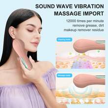 Facial Cleansing Brush: Portable Waterproof Rechargeable Silicone Facial Cleansing Brush With 6 Adjustable Speeds And 2 Cleaning Modes. Suitable For Both Men And Women, This Electric Brush Provides Deep Cleansing, Removes Blackheads, And Exfoliates. - Hồng - Xem 3