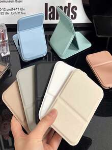 Espejo de maquillaje plegable portátil, espejo compacto de piel sintética (PU), adecuado como regalo, esencial para viajes, necesidad cosmética, fácil de almacenar, ideal para cumpleaños, graduación, Halloween, regalos de Navidad, decoración de sala de maquillaje - Multicolor - Ver 5