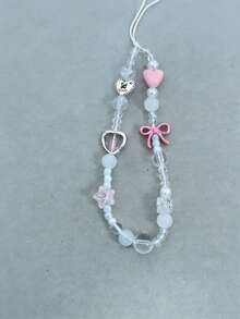 1pc Acrylic Bow Tie Phone Lanyard, CCD Camera Pendant, Keychain, Phone Case Accessory Compatible With Android And Most Smartphone,Gifts For Mother, Family, Friends, Kids, Birthday, Holiday Phone Chain - Multicolor - View 8