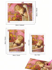 5D DIY Diamond Painting Animal Art Set, Cute Pink Animal & Bathing Scene, Best DIY Gift For Friends - Multicolor - View 4