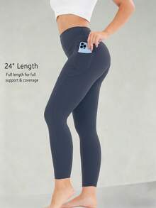 Women's Sports Leggings Yoga Women Pants High Waisted Leggings With  Simple Fashionable Casual Sports Leggings For Daily Wear Yoga Women Pants - Xám - Xem 8