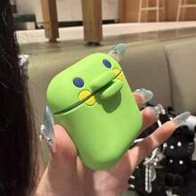 1个可爱大嘴巴Jiji风格蓝牙耳机保护套，适用于 4、3和Apple Pro 2，采用硅胶材质，可用作耳机保护套/收纳盒/支架，配有颈带和手机挂绳，男女通用 - 彩色 - 查看 10