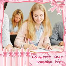 Bộ 1/5/10/20/30 bút bi hình nơ, màu hồng/trắng/đen, kiểu dáng retro dễ thương, có thể mở rộng, dung lượng lớn, quà tặng cho ngày Valentine, sinh nhật, tiệc tùng, đám cưới, văn phòng. - màu đen - Xem 6