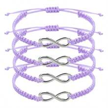 4pcs/Set Handmade Woven Infinity Symbol Figure 8 Bracelets, Unisex Couples & Best Friends Jewelry Gift - Bracelet - View 7
