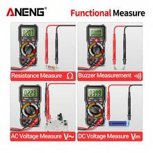 Multímetro Digital Profesional Aneng Ncv Auto Ohm Voltímetro Capacitancia Resistencia Diodo Medidor De Voltaje voltímetro - Negro - Ver 8