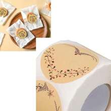 500 Uds Etiqueta Adhesiva Papel Kraft Autoadhesivo Etiquetas Redondas Pegatinas para Caja de DIY Botella de Almacenamiento - como se muestra en la figura - Ver 8