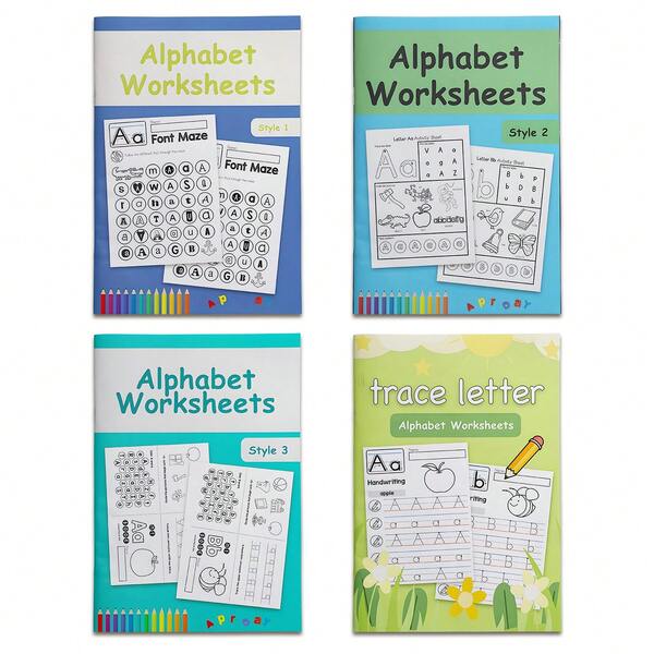 Alphabet Worksheets Workbook, Letter Tracing A–Z, Handwriting Practice Pages, Phonics & Beginning Sounds Activities, Uppercase And Lowercase Writing Drills, Cute Illustrations, Clean Layout, Daily Practice