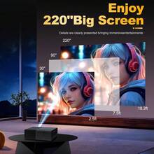 Mini proyector, proyector portátil pequeño. Adecuado para regalos, proyector de video, películas en interiores y juegos. Con control remoto. Compatible con teléfono inteligente, portátil, PC(J9-B) - por defecto - Ver 7
