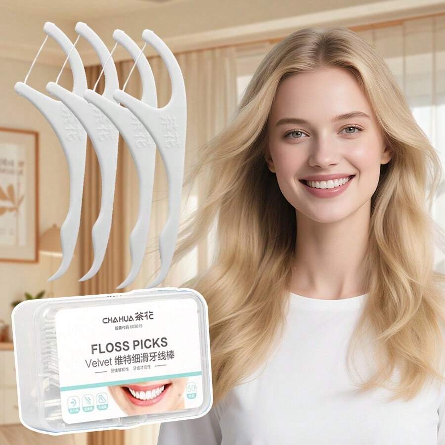 300Pcs/150Pcs Disposable Dental Floss Picks In Durable Storage Box, Shred-Resistant Teeth Cleaning Flossers, Lint-Free Smooth Floss Sticks For Plaque & Food Debris Removal, Portable Oral Care Tools For Home Travel Office Hotel Daily Use For Adults & Family - 彩色 - 查看 1