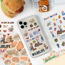 迪士尼疯狂动物城2贴纸，疯狂动物城主题派对礼品，尼克卡通贴纸，疯狂动物城手机壳贴纸，朱迪贴纸，防水贴纸，适用于书籍、日记本、手机壳、笔记本电脑、平板电脑、水瓶，适合作为节日、生日礼物或奖励，礼品装饰 - 彩色 - 查看 6