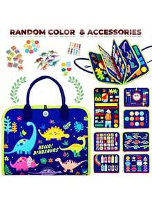 12-In-1 Busy Board - Sensory Toys, Promote Motor Skills Development - Learning Activity Book With Zipper, Buckle, Button And Lace, Suitable For Children 0+ - Ideal Birthday Gift For Boys And Girls, Random Accessory Colors Back To School - Multicolor - View 12