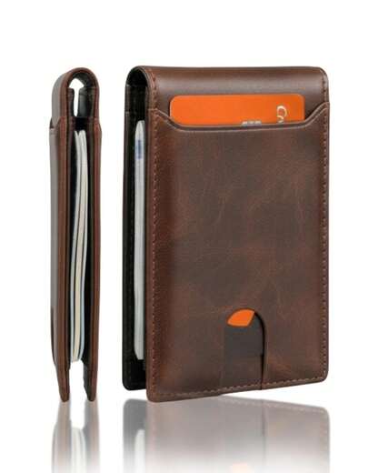 Carteira Slim Masculina Porta Cartão Bloqueio de Aproximação