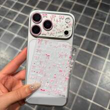 Bow Embossed Sticker + Shiny High-Definition Rear Camera Tempered Glass Lens Film, Compatible With Apple 17 Pro Max, Apple 17 Pro Phones, With Protective Layer, Minimalist Design - Glitter Lens Film + Bow Sticker - View 8