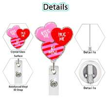 1个情人节护士证件夹，可爱工作证件套，带可伸缩夹子，适用于护理学生、注册护士、执业护士、注册助理护士、医疗工作者、教师、医生等，可作为身份识别姓名证件夹使用。 - 彩色 - 查看 3