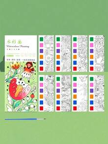 1set Children's Watercolor Coloring Book, Student Coloring And Drawing Book, Drawing And Coloring Paper, With Built-In Watercolor Paint Pens, Halloween, Thanksgiving And Christmas Gift Easter Gift,Back To School - Nhiều màu - Xem 16